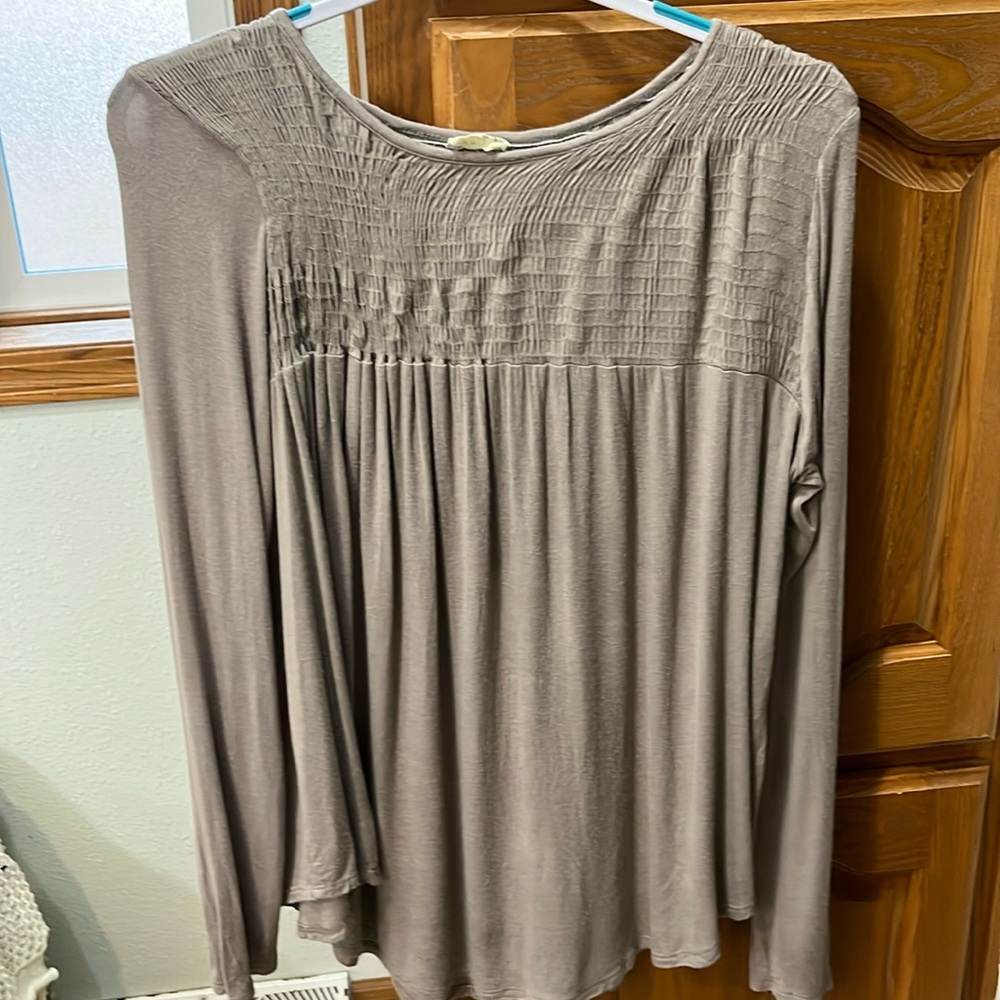 Long-sleeved top.  Brand is Line up.  Shirt was bought from the Buckle.